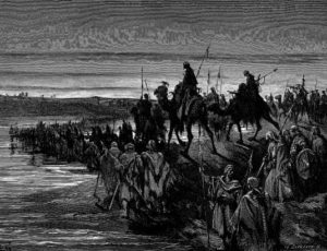 Dore's depiction of Joshua crossing the Jordan